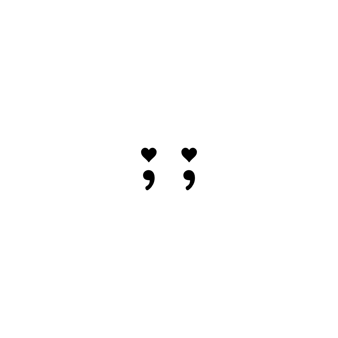 Heart Semicolon - Set van 2 | Tijdelijke Tattoo